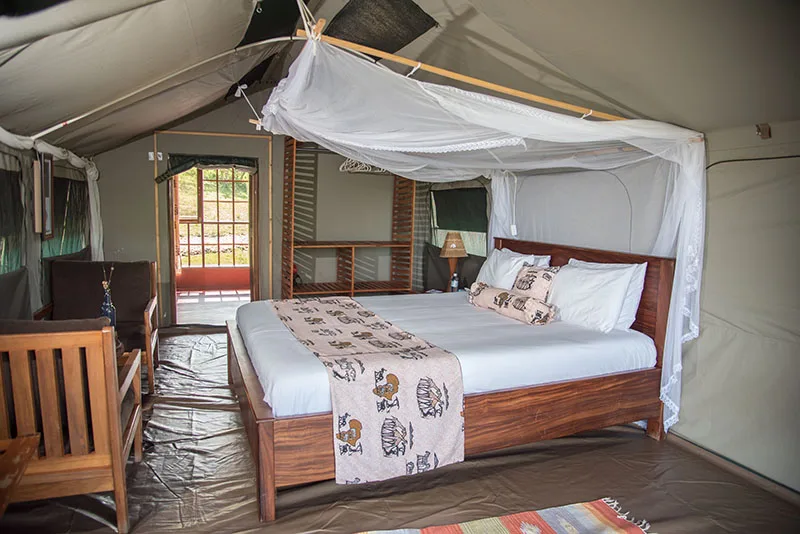 Tented guest room