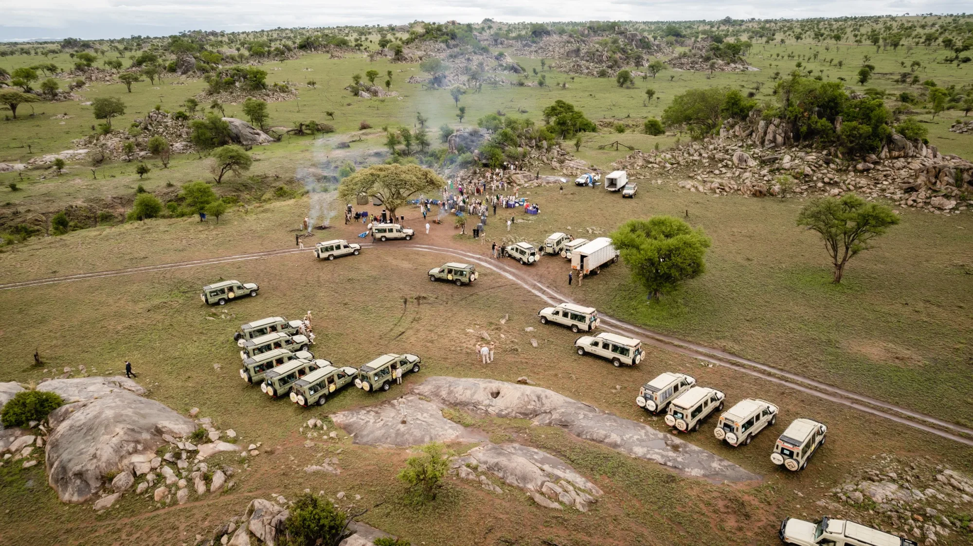 A camp among the rocks