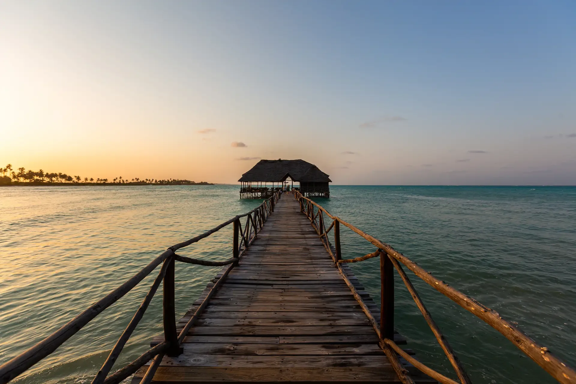 Pier sea beautiful sunset Zanzibar east Africa